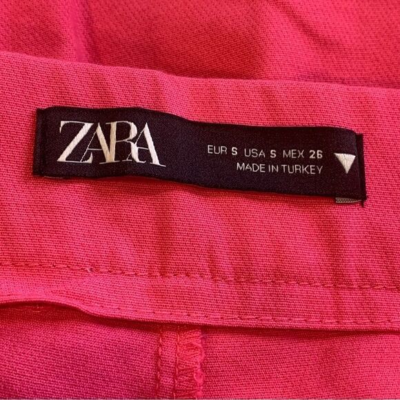 Zara Pink High Rise Cropped Pants Size Small - Picture 5 of 9